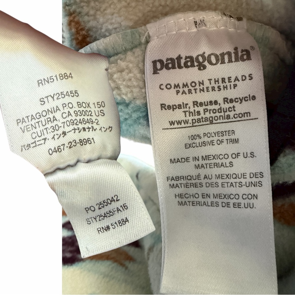 Patagonia Synchilla Snap-T Harvest Moon Owl Fleece Pullover Women’s XL - Picture 11 of 13